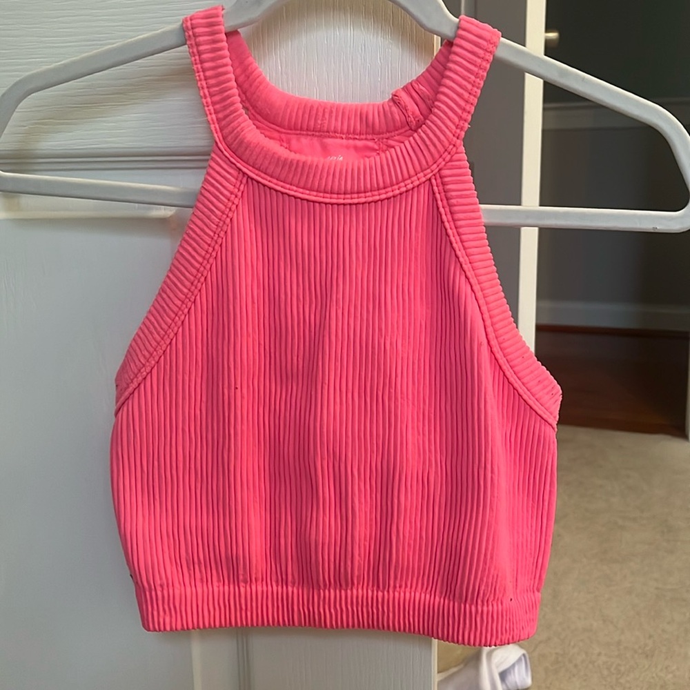 Hot pink aerie ribbed tank top